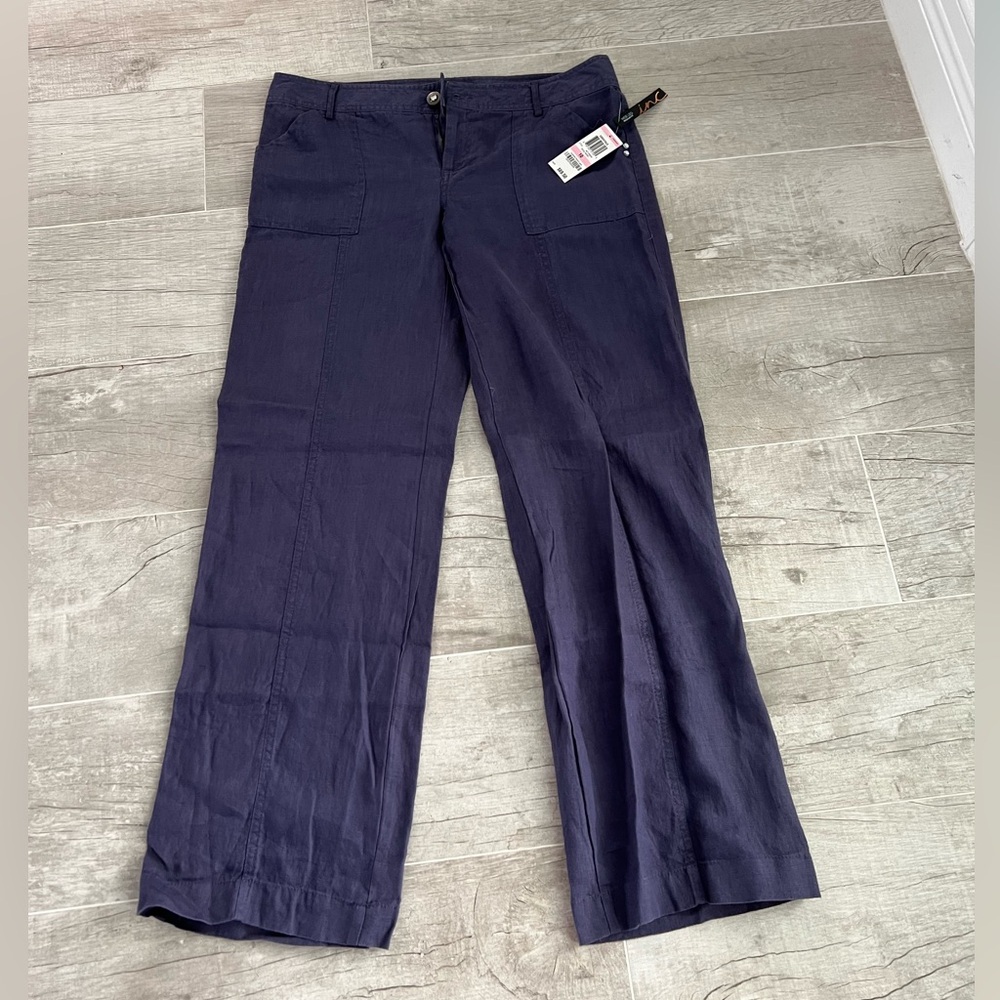 INC Brand Navy Blue Linen Pants. Size 10. NWT.
